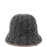 Brunello Cucinelli Grey Sequin Cloche Hat