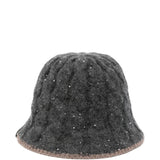 Brunello Cucinelli Grey Sequin Cloche Hat