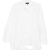 Emporio Armani White Neck Tie Blouse
