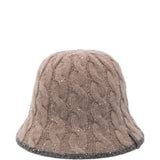 Brunello Cucinelli Beige Sequin Embellished Hat