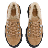 Ganni Brown Suede Derby Shoes