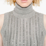 Ermanno Scervino Grey Sequin Tank Top