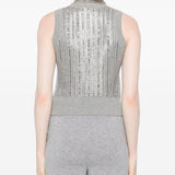 Ermanno Scervino Grey Sequin Tank Top