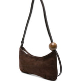 JACQUEMUS Le Bisou Perle crocodile-effect suede shoulder bag