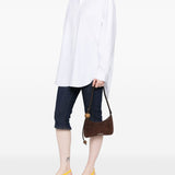 JACQUEMUS Le Bisou Perle crocodile-effect suede shoulder bag