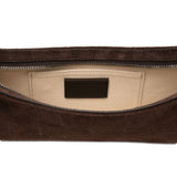 JACQUEMUS Le Bisou Perle crocodile-effect suede shoulder bag