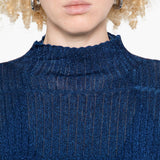 Emporio Armani Blue Ribbed Turtleneck Sweater