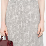 Ermanno Scervino Charcoal Pleated Floral Skirt