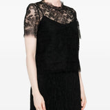 Ermanno Scervino Floral-lace short-sleeve top