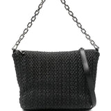 Emporio Armani Black Embossed Hobo Bag