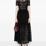 Ermanno Scervino Black Floral Lace Top