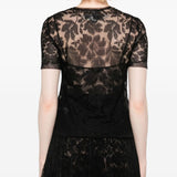 Ermanno Scervino Black Floral Lace Top