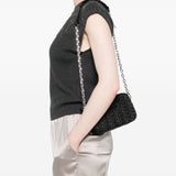 Emporio Armani Black Embossed Crossbody Bag