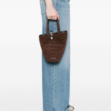 JACQUEMUS  Crocodile-Effect Ring-Detail Tote Bag