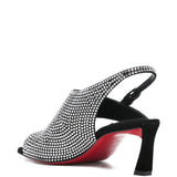 Christian Louboutin Black Sandals Crystal Buckled Slingback
