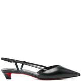 Christian Louboutin Black Pointed Toe Slingback Pumps