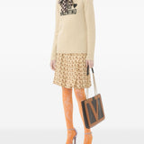 Valentino Beige Embroidered Hearts Logo Sweater