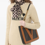 Valentino Beige Embroidered Hearts Logo Sweater