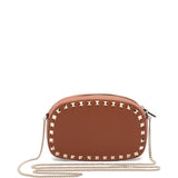 Valentino Garavani Brown Rockstud Chain Crossbody Bag