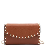 Valentino Garavani Brown Rockstud Chain Shoulder Bag