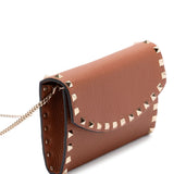 Valentino Garavani Brown Rockstud Chain Shoulder Bag