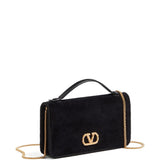 Valentino Garavani Black Suede Flap Shoulderbag Luxurious