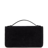 Valentino Garavani Black Suede Flap Shoulder Handbag