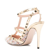 Valentino Garavani Rockstud tweed slingback pumps