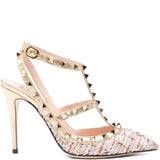Valentino Garavani Rockstud tweed slingback pumps
