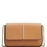 Tod's Camel Mini Bag Foldover Top With Chain Shoulder Strap