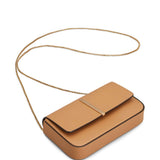 Tod's Camel Mini Bag Foldover Top With Chain Shoulder Strap