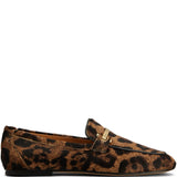 Tod's Cognac Leopard Print Loafers