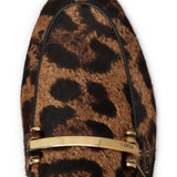 Tod's Cognac Leopard Print Loafers