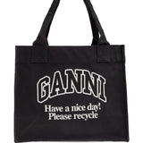 Ganni Recycled cotton large tote bag