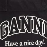 Ganni Recycled cotton large tote bag