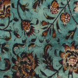 Faliero Sarti Teal FloralPattern Scarf Tapis Print