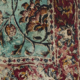 Faliero Sarti Teal FloralPattern Scarf Tapis Print