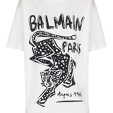 Balmain Short-sleeved T-shirt with leopard print