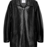 Courreges Black Vinyl Bomber Jacket