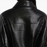 Courreges Black Vinyl Bomber Jacket