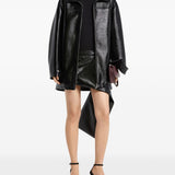 Courreges Black Vinyl Bomber Jacket