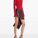 Courreges Bordeaux Asymmetric Back Skirt