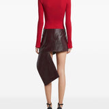 Courreges Bordeaux Asymmetric Back Skirt