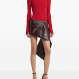 Courreges Bordeaux Asymmetric Back Skirt
