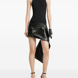 Courreges Black Vinyl Asymmetric Hem Skirts
