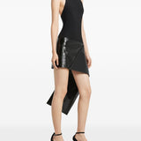Courreges Black Vinyl Asymmetric Hem Skirts