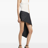 Courreges White Asymmetrical Embroidered Logo Top