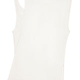 Courreges White Asymmetrical Embroidered Logo Top