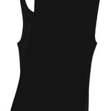 Courreges Black Asymmetric Neckline Top