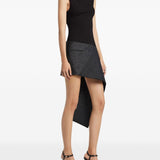 Courreges Black Asymmetric Neckline Top